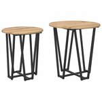 vidaXL Ensemble de tables d'appoint 2 pc Chêne artisanal et noir