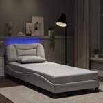 vidaXL Cadre de lit avec LED sans matelas blanc 90x190 cm
