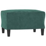 vidaXL Fauteuil avec repose-pied Vert foncé 60 cm Velours