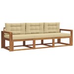 vidaXL Ensemble de canapés d'extérieur 3 pc Naturel et Beige