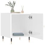vidaXL Table de chevet blanc brillant 40x40x50 cm bois d’ingénierie