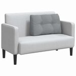 vidaXL Coussin de Dos Gris clair 80 x 24 x 50 cm tissu