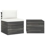 vidaXL Salon palette de jardin 2 Pièces avec coussins Bois de pin massif