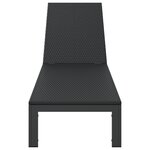 Chaise longue vidaXL avec roues en poly rotin noir