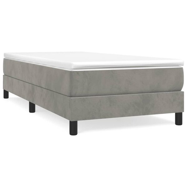 vidaXL Cadre de lit sans matelas gris clair 90x190 cm velours