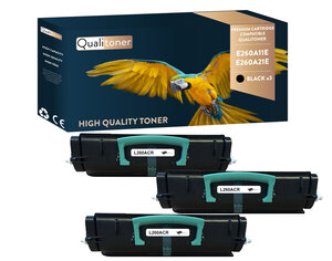 Qualitoner x3 toners e260a11e, e260a21e noir compatible pour lexmark