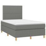 vidaXL Sommier à lattes de lit avec matelas gris foncé 120x190cm tissu