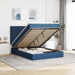 VidaXL Cadre de lit ottoman avec matelas bleu 140x200 cm tissu