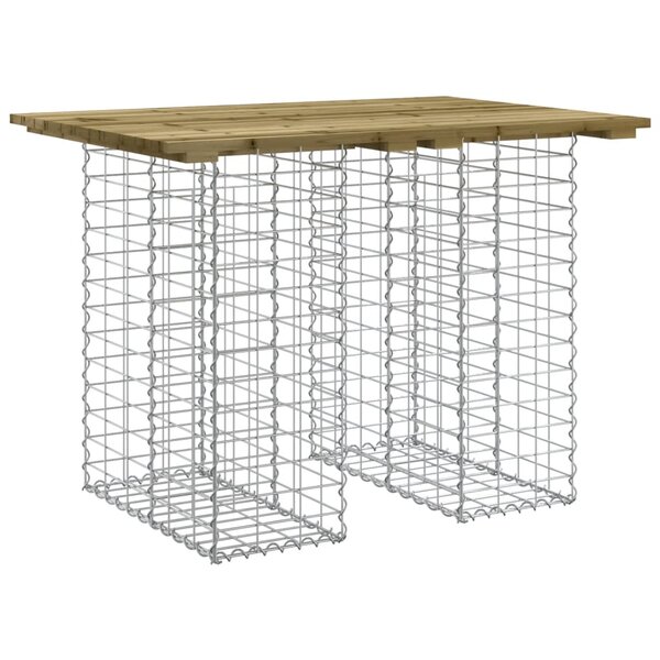 vidaXL Table de jardin Gabion Design 100x70x72 cm Bois de pin imprégné