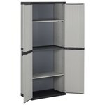 vidaXL Armoire de rangement de jardin 3 étagères Gris/noir 68x40x168cm