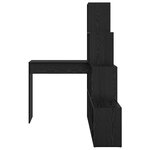vidaXL Bureau d'angle avec étagère Chêne noir 101 5 x 149 5 x 149 5 cm