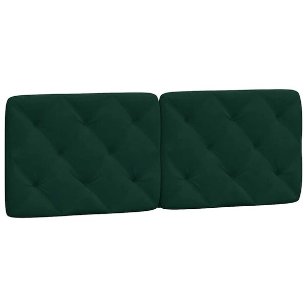 vidaXL Coussin de tête de lit vert foncé 120 cm velours