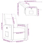 vidaXL Fauteuil inclinable électrique gris clair tissu