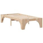 vidaXL Cadre de lit surélevé Marron 90 x 200 cm Bois massif en pin