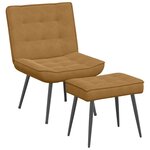 vidaXL Chaise de relaxation avec tabouret Marron Velours