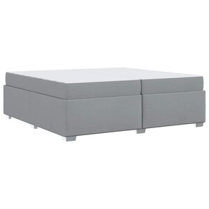 vidaXL Cadre de lit avec matelas Gris clair 200 x 200 cm tissu