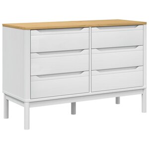 vidaXL Commode FLORO blanc bois de pin massif