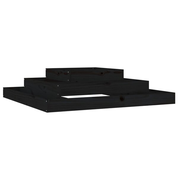 vidaXL Jardinière Noir 110x110x27 cm Bois massif de pin