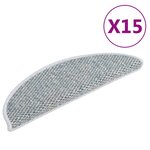 vidaXL Tapis d'escalier autocollants 15 Pièces 56x17x3 cm Bleu