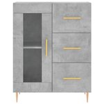 vidaXL Buffet gris béton 69 5x34x90 cm bois d'ingénierie
