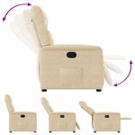 vidaXL Fauteuil inclinable crème tissu microfibre