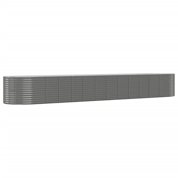 vidaXL Lit surélevé de jardin Gris 554x100x68cm Acier enduit de poudre