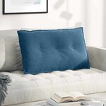 vidaXL Coussin de Dos Bleu 80 x 50 cm Tissu en velours côtelé
