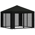 vidaXL Abri de jardin avec parois 3 x 3 m Noir Polyester et Acier