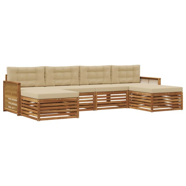 vidaXL Ensemble de canapés d'extérieur 6 pc Bois d'Acacia Massif