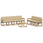 vidaXL Ensemble de canapés d'extérieur 8 Pièces Blanc et Beige