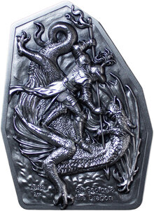 Monnaie SAINT GEORGE AND THE DRAGON 2 Oz Argent 2000 Francs Cameroon 2026 (PRÉCOMMANDE)
