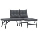 vidaXL Bancs de jardin avec coussins lot de 6 acier enduit de poudre