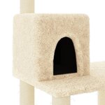 vidaXL Arbre à chat avec griffoirs en sisal crème 118 5 cm
