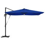 vidaXL Parasol Roma Bleu 286 x 285 x 270 cm Aluminium et polyester
