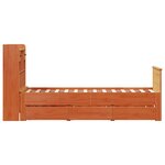 vidaXL Lit bibliothèque sans matelas cire marron 90x190 cm pin massif
