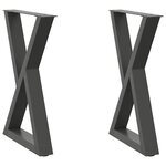 vidaXL Pieds de table à manger 2 pièces Anthracite 60 x (72-73 3) cm Acier