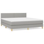vidaXL Sommier à lattes de lit avec matelas Gris clair 180x200cm Tissu