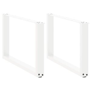 vidaXL Pieds de table basse en U 2 pièces Blanc 60 x (42-43) cm Acier