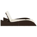 vidaXL Chaise longue avec coussins marron 114x205x73 cm résine tressée
