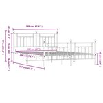 vidaXL Cadre de lit métal sans matelas avec pied de lit noir 160x200cm