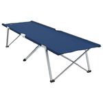 vidaXL Lit de camping pliant 2 Pièces Bleu 62 x 194 x 42 cm Tissu Oxford