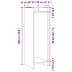 vidaXL Support de Plante Sonoma gris 30 x 30 x 100 cm