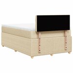 vidaXL Sommier à lattes de lit avec matelas crème 120x190 cm tissu
