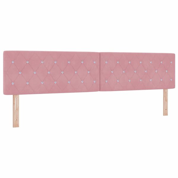 vidaXL Tête de Lit en Velours Argyle Manuel Rose 200 cm Velours