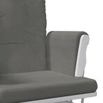 vidaXL Chaise berçante avec repose-pied Gris foncé Tissu
