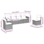 vidaXL Salon de jardin 6 Pièces avec coussins noir résine tressée