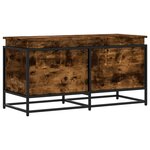 vidaXL Boîte de rangement avec couvercle chêne fumé bois d'ingénierie