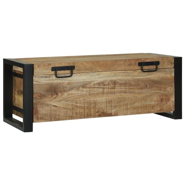 vidaXL Coffres de rangement 80x30x30cm en bois de manguier massif et métal