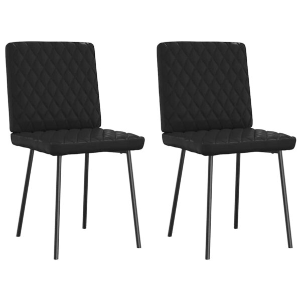 vidaXL Chaises à manger lot de 2 noir similicuir