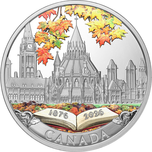 Monnaie LIBRARY OF PARLIAMENT 150 Anniversaire 1 Oz Argent 20$ Canada 2026